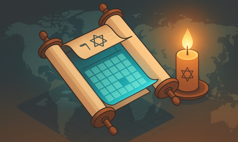 Parsha calendar for 2025 displaying the weekly Torah portions and Hebrew calendar dates for religious observance.