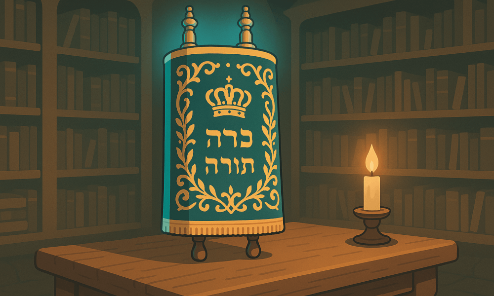 Comparison image depicting the Torah and Bible, showcasing their differences and similarities in religious texts.