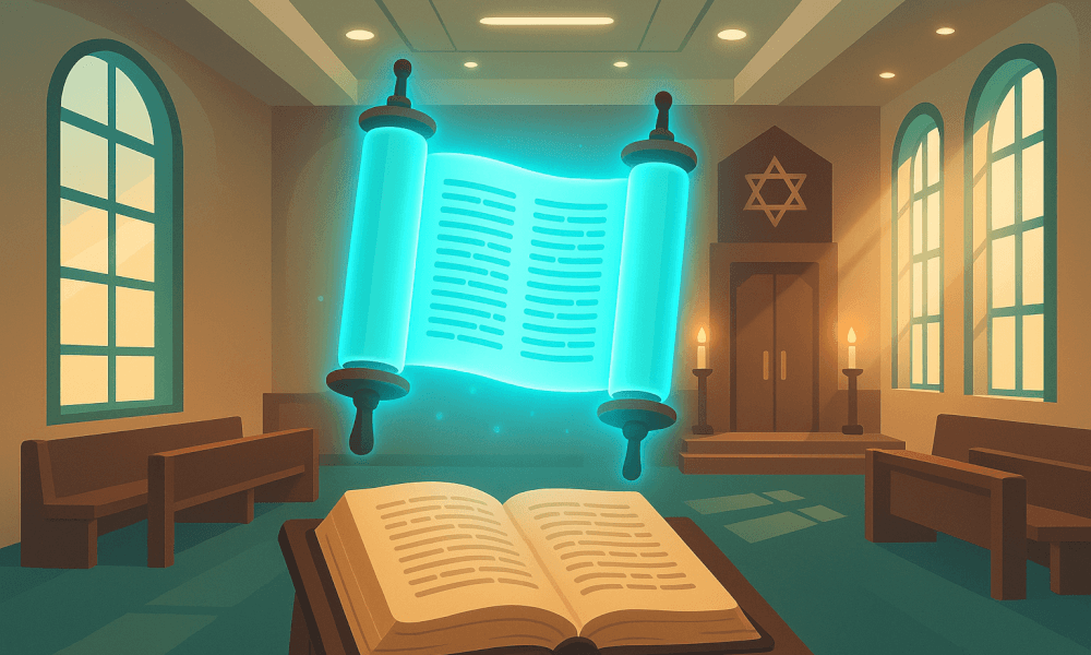 Visual representation of the relationship between religion and technology, showcasing how modern advancements like AI and digital tools are reshaping religious practices and communities.
