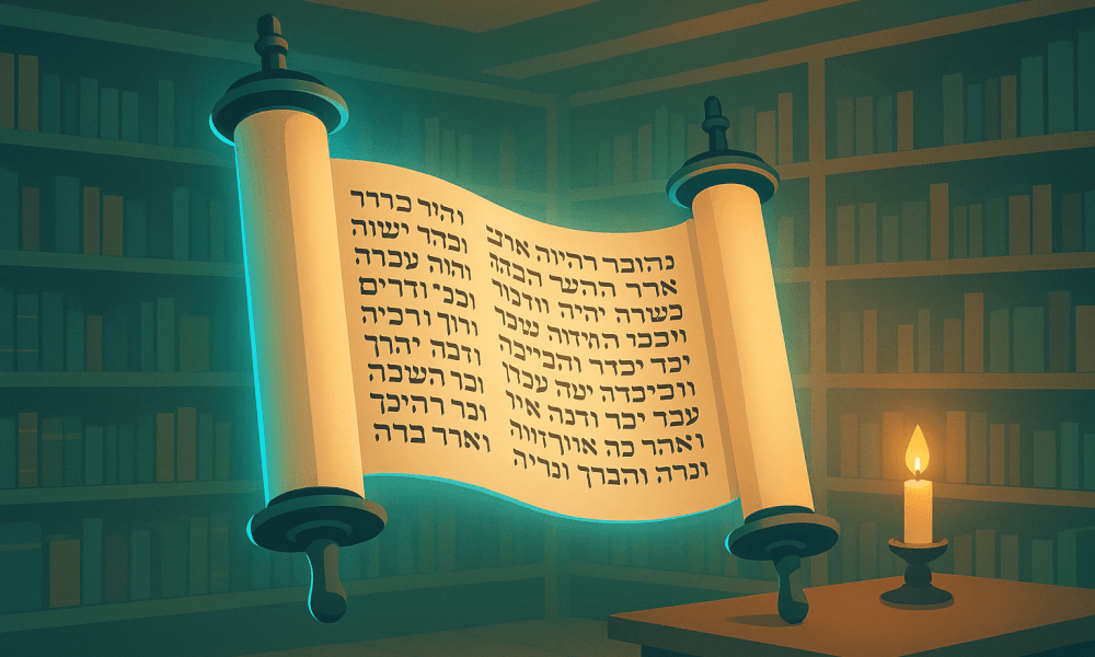 An ancient scroll with Hebrew text displayed in a library, symbolizing biblical prophets and their significance in the Old Testament.